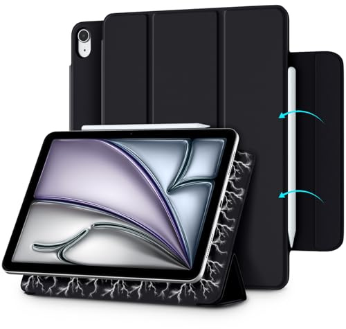 Vobafe Magnetische Hülle für iPad Air 11 Zoll 2025 2024 M3 M2 | Air 5 4 Generation(2022/2020, 10,9 Zoll,5./4.)/iPad Pro 11 2018, Magnetischer Faltverschluss-Schwarz