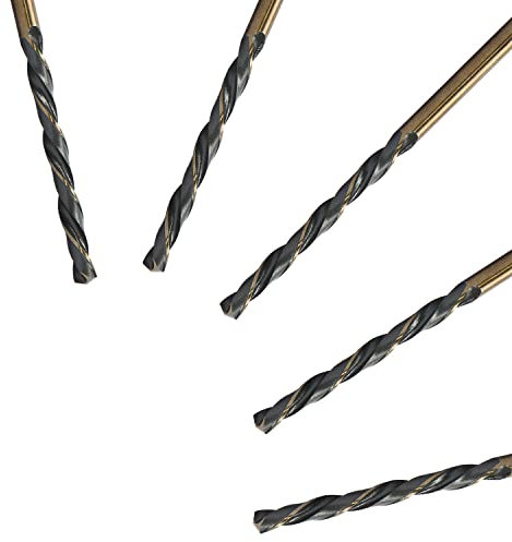 Aopin 5pcs HSS 21/64 Inch (8.5mm) Metric Gold Cobalt Titanium High Speed Steel Twist Drill Bit,Suitable for Cast Iron,Stainless Steel,Copper, Wood,Plastic,Other Material products