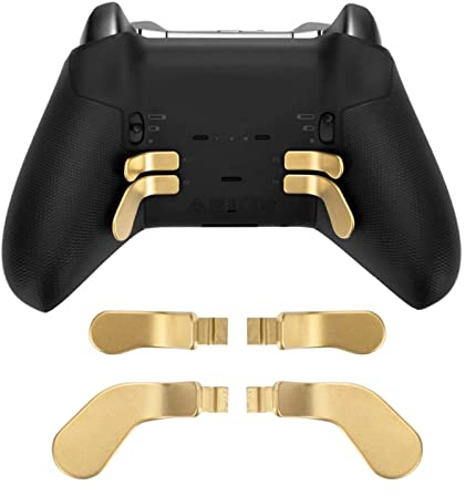 Controller Paddles Premium Edelstahl Metall Material 4 Stück für Elite Controller Paddles Kompatibel mit für One Elite Wireless Controller Series 2.(Gold)