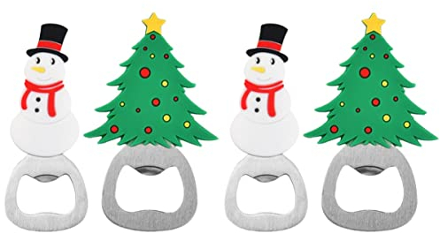 jojofuny 4stücke Cartoon Flaschenöffner Weihnachtsbaum Praktischer Flaschenöffner Für Home Bar Und Partys Weihnachtsgeschenke Und Party-gadgets