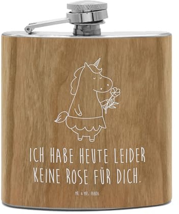 Mr. & Mrs. Panda Flachmann Einhorn Dame - Geschenk, edelstahl, Alkoholflasche, feldflasche, Unicorn, Bachelor, Bachelorette, spirituosenflasche, Freundin, Hip Flask, Einhörner
