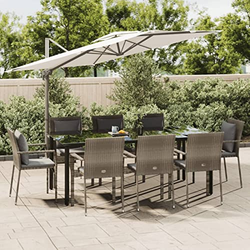 Festnight Sitzgruppe Garten Essgruppe 8 Personen Rattan Gartenmöbel Set 8 Stühle mit Tisch Gartentisch mit Stühlen Set Polyrattan Gartengarnitur Wetterfest Sitzgarnitur Outdoor Esstisch