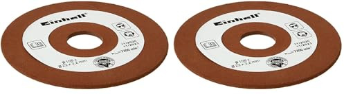Original Einhell Replacement Sanding Disc Diameter 108 mm (Saw Chain Sharpener Accessories, Thickness 3.2 mm, 23 mm Attachment, Grit P100, Suitable for Einhell Chainsaw Sharpeners) (Pack of 2)
