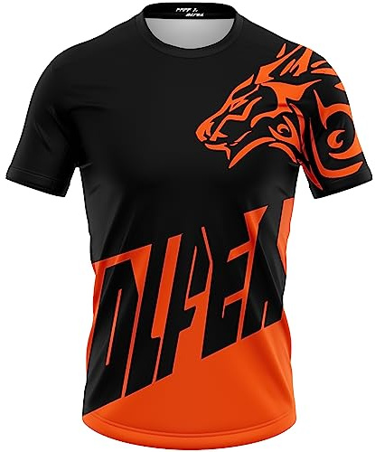 FFFF & OLFEH Herren Mountainbike Trikot, Atmungsaktive Cycling Jersey, Kurze Ärmel Radtrikot, Schnell Trocknen Radsport Bekleidung, MTB Top Kurzarm Für MTB Rennrad/Multisport/Fitness