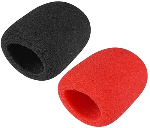 XYWHPGV 2 STÜCKE Verdicken Schwamm Schaum Mic Cover Handheld Mikrofon Windschutz Schwarz Rot für KTV(b9d3b 309fc 07acf f386b 98d0e 16430