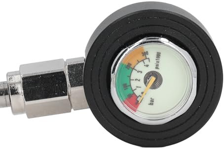 Manometer, Tauchdruck- und Tiefenmesser mit Hochdruckschlauch, Kompakter Druckprüfer, Mini-SPG mit 300 BAR für BCD-Regler-Tauchgeräte (15cm)