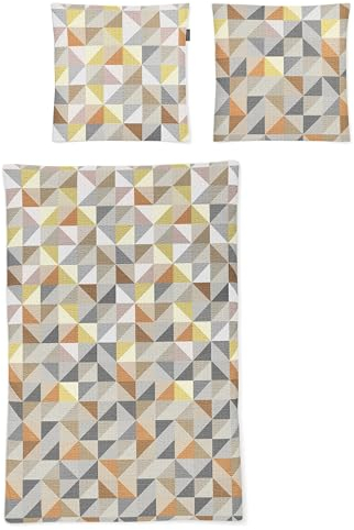 Irisette Seersucker Bettwäsche Easy Saskatoon orange 1 Bettbezug 135 x 200 cm + 1 Kissenbezug 80 x 80 cm