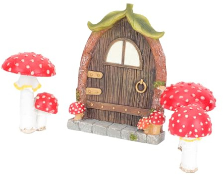 Sosoport Miniatur Pilz Dekoration aus Kunstharz mit Leuchtendem Design Realistische Details und Langlebige Nachleuchtfunktion für Gartenzäune und Feengärten im Außenbereich