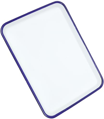DEARMAMY Enamel Baking Pan Enamel Oven Pan Baking Dish Oven Baking Roasting Food Baking Rectangular Serving Dish Pie for Kitchen Restaurant 26x18cm