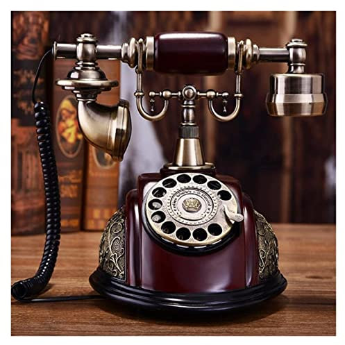 TSMBIKE Telefono con Linea rotativa Telefoni fissi retrò Vecchio Stile con Classico Campanello in Metallo, Telefono con Filo con Altoparlante e ricomposizione per Telefono di CAS