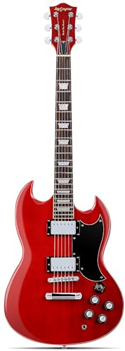 Leo Jaymz 39 Inch Solid Body Electric Guitar - Poplar Wood Body，Maple Neck and Laurel Wood Fretboard (Red)