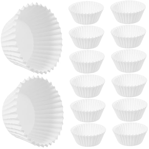 TOPBATHY 1000 Caissettes à Cupcakes Design Jetable et Pratique en Papier Blanc Apparence Délicate et Simple Fourniture de Pâtisserie pour Muffins et Gâteaux