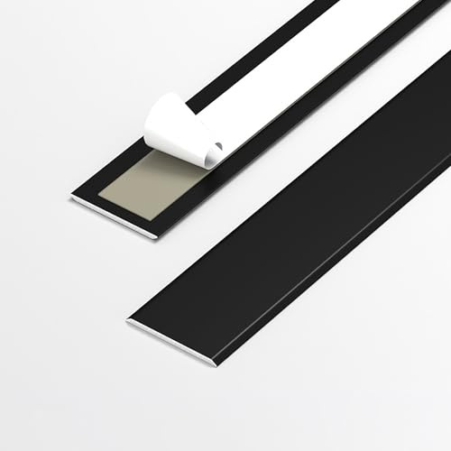 Raouoae Tiras De Transición Autoadhesivas Para Suelos, 3 X 90cm, Perfiles De Transición Elegantes Para Laminados Y Puertas, Fácil Instalación, Ideal Para Hogares Y Oficinas(Black,W:35mm)