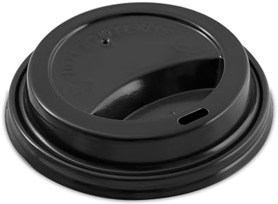 1000 x BLACK 8oz / 240ml Ripple Coffee Cup Lids - Secure Universal Fit, Leak-Proof Sip Lids Take-out Lids