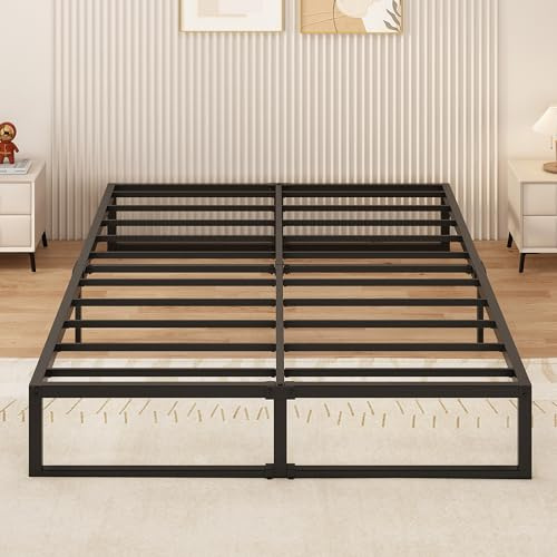 Yicensen Metallbett 140x200 cm Doppelbett mit Stahllattenstütze, 30cm Hoch