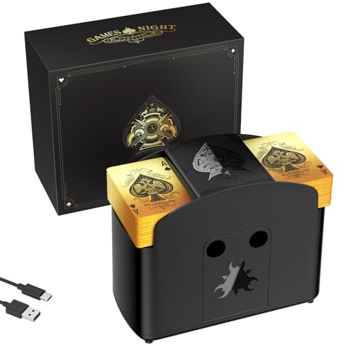 Ni-SHEN Vollautomatischer Kartenmischer, USB/batteriebetriebener elektrischer Mischpult, geräuscharmer Spielkarten-Shuffle für UNO, Poker, Phase 10, Skip-BO, Blackjack