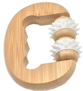 KOMBIUDA Handliches Handmassagegerät Vielseitig Einsetzbar mit Zwei Rollen und Zwei Rollen Gummi zur Stimulation der Blutzirkulation für Entspannende Massage Zuhause und Unterwegs