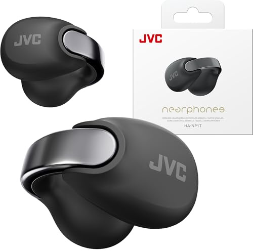 JVC Nearphones Open Ear True Wireless Headphones - Open Ear Earbuds - Bluetooth 5.3-24H Playback - IPX4 Water Resistant - Built-in Mic - Awareness & Comfort - Ear Clip Earbuds - HANP1T