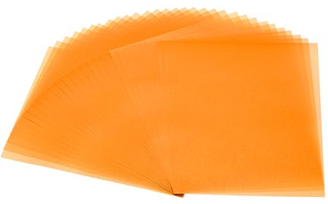 PATIKIL 40 Blätter Pergamentpapier 14 x 10.8cm, Transparentpapier Bedruckbar Pergamentpapier 100GSM für Einladungen Laser Tintenstrahldruck Kartenherstellung Basteln, Orange