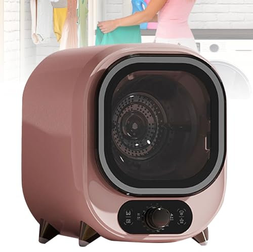 Petit sèche-linge à condensation portable, sèche-linge à ventilation de 5 kg, parfait pour une utilisation sur un plan de travail ou au mur, compact, essoreuse, capacité de charge de 0,8 kg, rose
