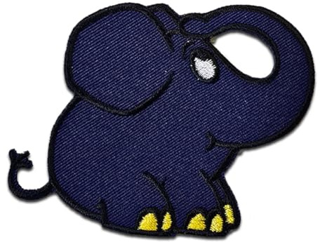 Mono-Quick Elefant Sendung Mit Der Maus Aufnäher zum Aufbügeln 6 x 6 cm Bügelbild für Kinder Mädchen mit Lieblingstier Wild, Bügelpatch Patches Bügelflicken