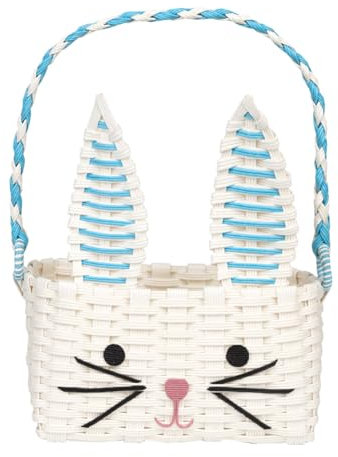 Bunny Shaped Easter Egg Basket for Kids featuring a Cute Rabbit Face