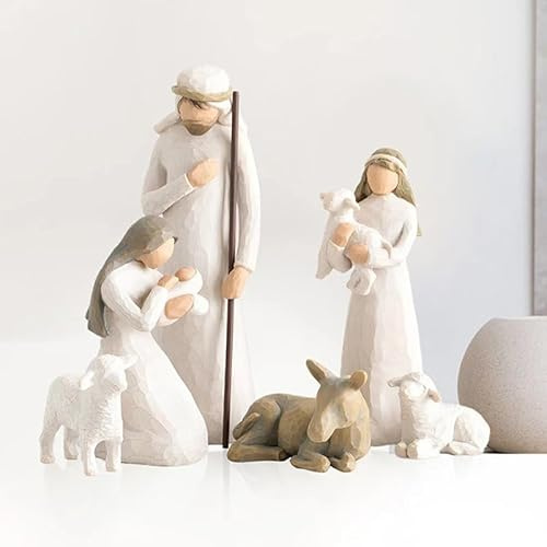 Krubbset religiös Jesusfödelse 6-delad Jesus-födelsefigur traditionell julkrubba figurer konstharts pyssel julkrubbset ornament