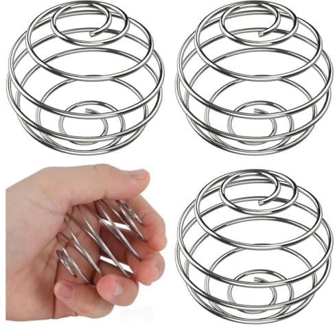 4 bolas agitadoras de tamaño grande de 2.1 pulgadas para batidos de proteínas, batidos y aderezos de ensalada, bola agitadora de acero inoxidable 304