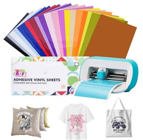 UCEC 20er Smart Iron On für Cricut Joy & Joy 2– Iron On Folie, 20 Farben | Plotterfolie Textil, 14x30.5 cm, Flexfolie Plotter Textil Bügelfolie, Heat Transfer Vinyl für T-Shirts, Mützen, DIY