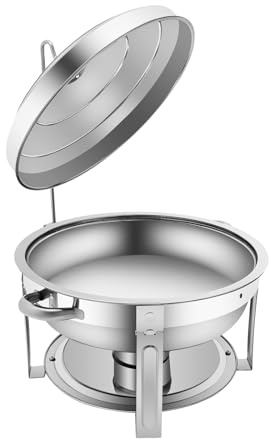 Rund Warmhalteplatte φ44cm 7,5L Chafing Dish, Buffetwärmer Speisenwärmer für Buffet Catering