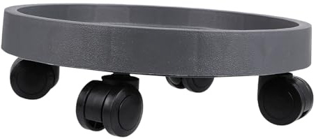 ROMISBABA Supporto per Piante Ruote e Portavasi a Rotelle, Base Rotonda in Resina Spessa Grigia, Carrello Portavasi Superficie Opaca Resistente allo Sporco per Spostamento Senza Danneggiare Pavimento