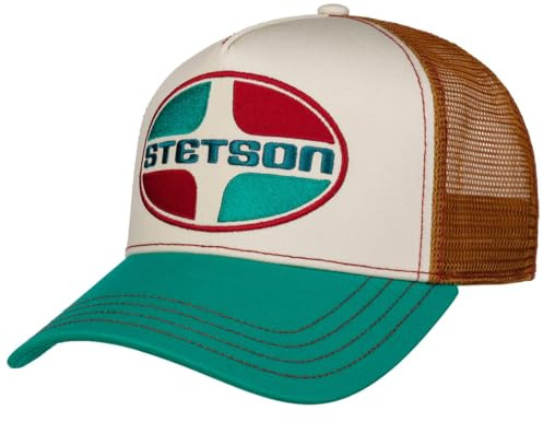Stetson Petrol Station Trucker Cap Snapback Mesh Herren und Damen Sommer Winter weiß-grün One Size