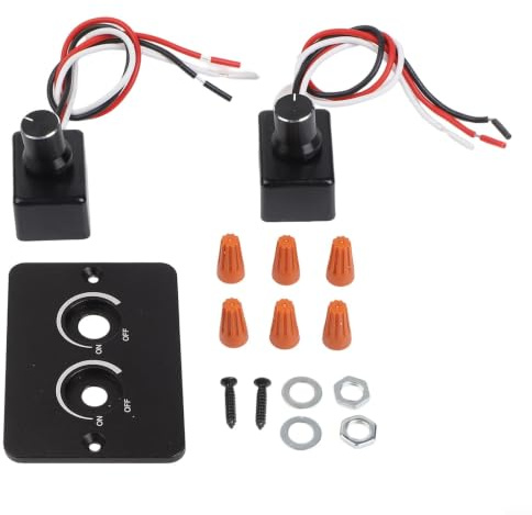 Linnkyfloa Interruptor de atenuación LED de 12 V CC con controles giratorios independientes de 2 bandas, puerto de carga USB, función de memoria, amplio rango de atenuación del 1 al 100%, eficiencia