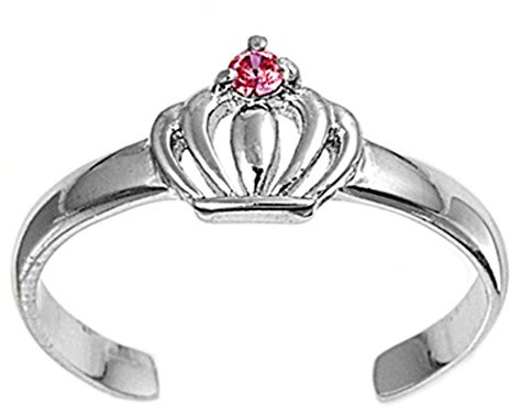 Anello da Piede, Argento Sterling 925 Rosa Zircone, Corona