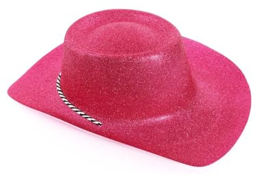 12 X GROSSE PINK GLITTER COWGIRL-HUT, FASCHING, COWBOY-HUT FÜR JUNGGESELLINNENABSCHIED, MOTIV RUN