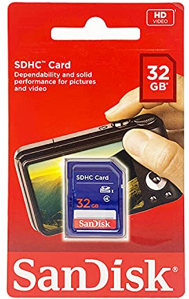 SanDisk 32GB 32 GB SD Memory Card – 32 GB Memory Cards (SD, 15 MB/s, Blue)