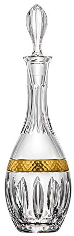 ARNSTADT KRISTALL Dekanter Weinkaraffe Kristallglas Bloom Gold (37,5 cm) · mundgeblasen · von Hand geschliffen · inkl. 24 Karat Goldrand