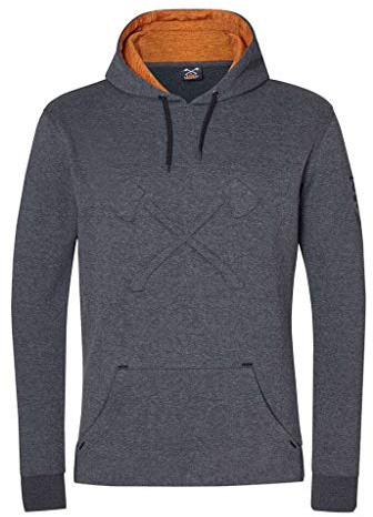 Stihl Hoodie Axe, Grau/Orange Melange, S, 0420 520 0648