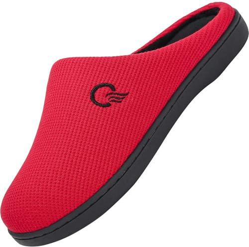 Mishansha Pantofole da casa per Donna Bicolore in Memory Foam Inverno Peluche Scarpe Morbido Confortevole e AntiscivoloDonna Rosso 36/37 EU