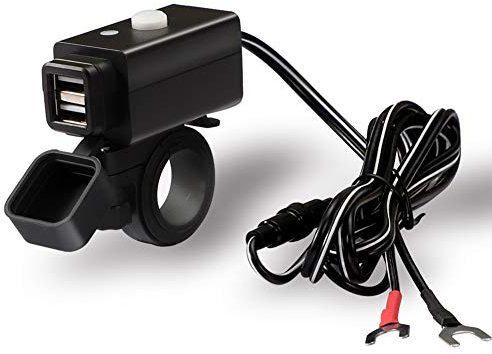 JTENG Motocicletta Impermeabile Caricabatterie USB Cellulare Caricatore 3.1A/3.1A Porte USB Doppie 12V/24V Adattatore Splitter Porta Alimentazione LED Display Tensione