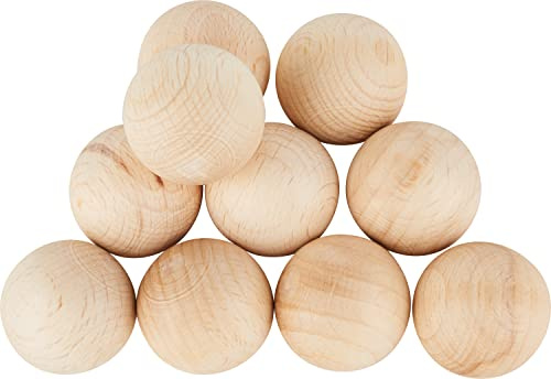 VBS Holzkugeln ohne Bohrung 25 mm geschliffen poliert Buchenholz Made in EU Ganzjährig geeignet für Basteln Dekoration DIY Projekte 10 Stück