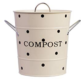 Isabelle Rose Cubo de Basura de Metal Beige con Lunares Ø19 H21 cm COM1