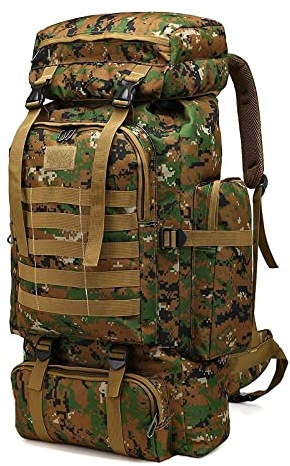 Kabxhueo Groß Rucksack 60L-80L Wanderrucksack Wasserdicht für Herren & Damen – Reiserucksack, Notfallrucksack, Trekkingrucksack für Survival, Wandern, Camping, Angel & Reise (Backpacker Rucksack)