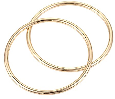 sourcing map 2 Stück O Ringe 2.36(60mm) Metall Gold | Metallring für Riemen Taschen Gürtel DIY Handwerk