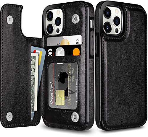 Coolden Handyhülle für iPhone 12 Pro Max Hülle mit Kartenfach Klapphülle