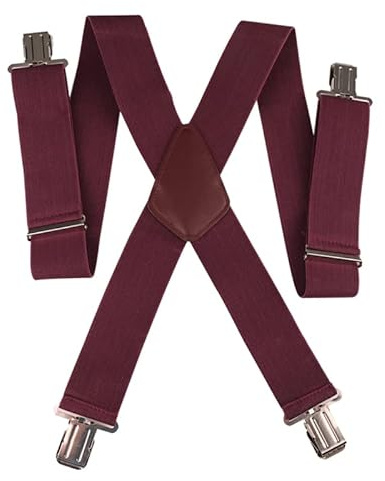 Aulola Herren-Hosenträger 50 mm breit, strapazierfähig, verstellbar, elastische Hosenträger mit 4 starken Metall-Clips, Einheitsgröße, für Männer und Frauen, X-Stil