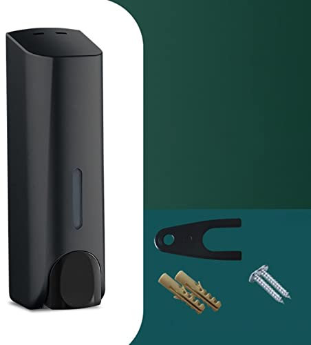 Dispensador de jabón montado en la pared, dispensador de jabón de manos líquido, soporte desinfectante para baño, jabón de manos y ducha, champú de gel de una sola cabeza, negro
