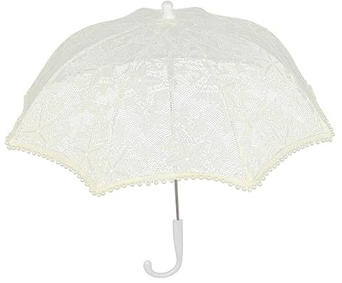 TOPPERFUN Spitzenschirm Mit Stickerei Für Braut Brautjungfern Und Blumenmädchen Stabil Und Leicht Zu Tragen Für Hochzeitsfeiern Und Tanzveranstaltungen