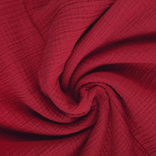 Textrend Doppelter Gaze-Musselin Stoffe Meterware - Stoff zum Nähen - Musselin - Weiches Antiallergisches Material - Textilien 1x1.45m - Stoffe Meterware (Chili-Pfeffer)