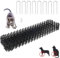 10 Stück Dornengitter Gegen Katzen, Katzenabwehr Matte, 13 x 49cm Anti Katzen Matte mit 8 U-Förmig Erdanker, Dornengitter Tier-Barriere, Tier Barriere mit Spikes für Innenund Außengärten